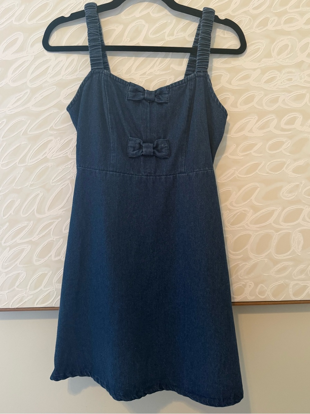 Denim Dress with Bow Details